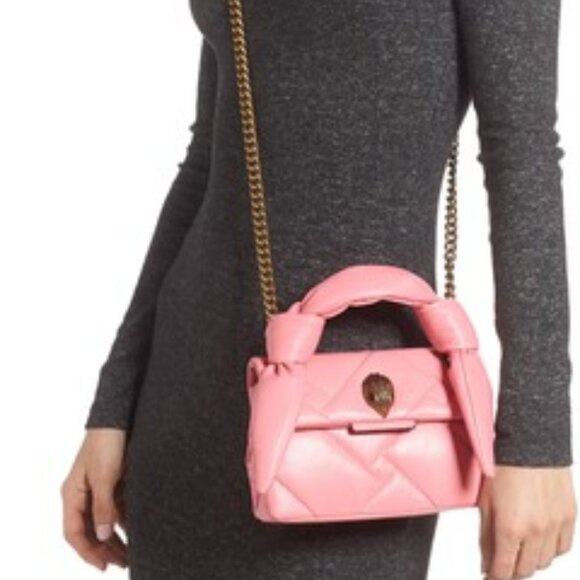 Kurt Geiger London Mini Kensington Knot Handle Quilted Leather Crossbody Bag - Picture 2 of 2